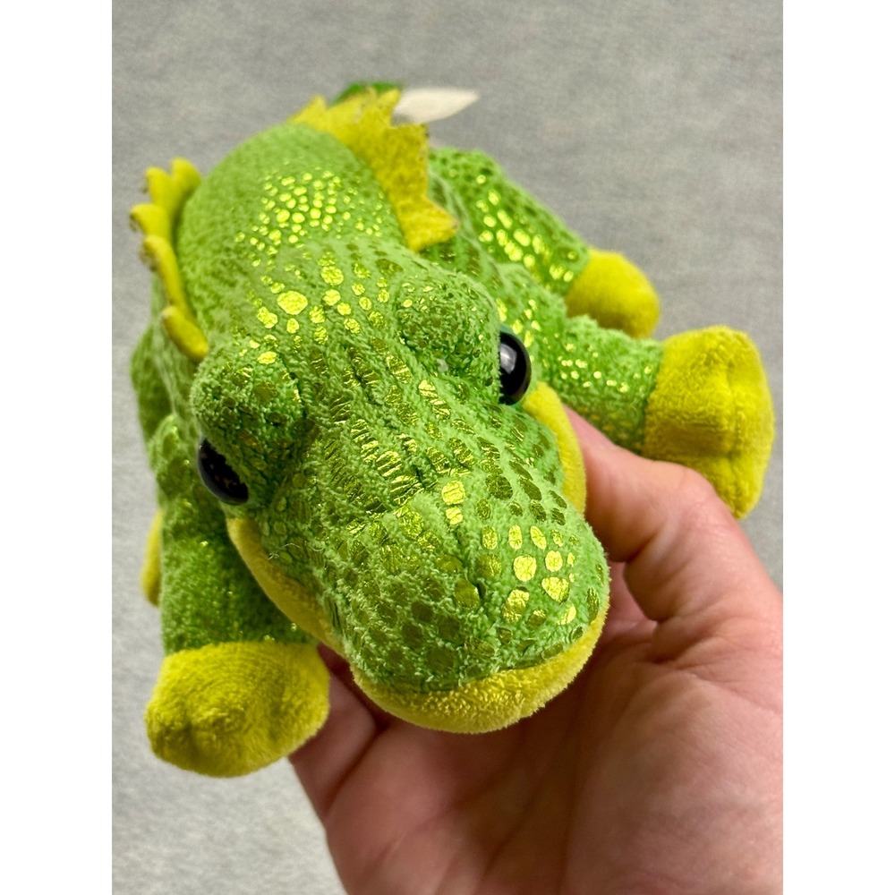 Wild Republic Alligator Plush Green Shimmer Metallic Scales Stuffed Animal 8 in